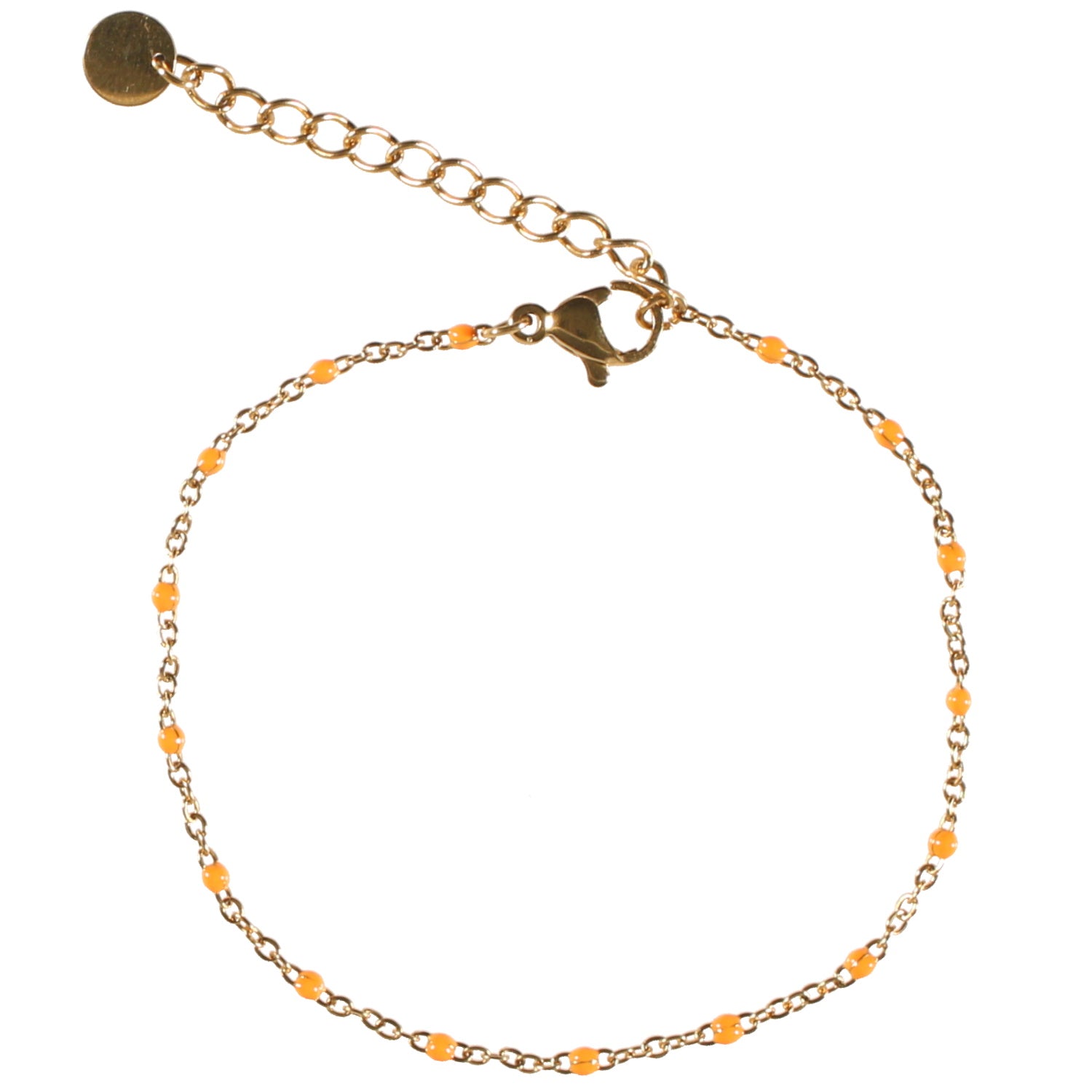 Bracelet perles en émail  orange