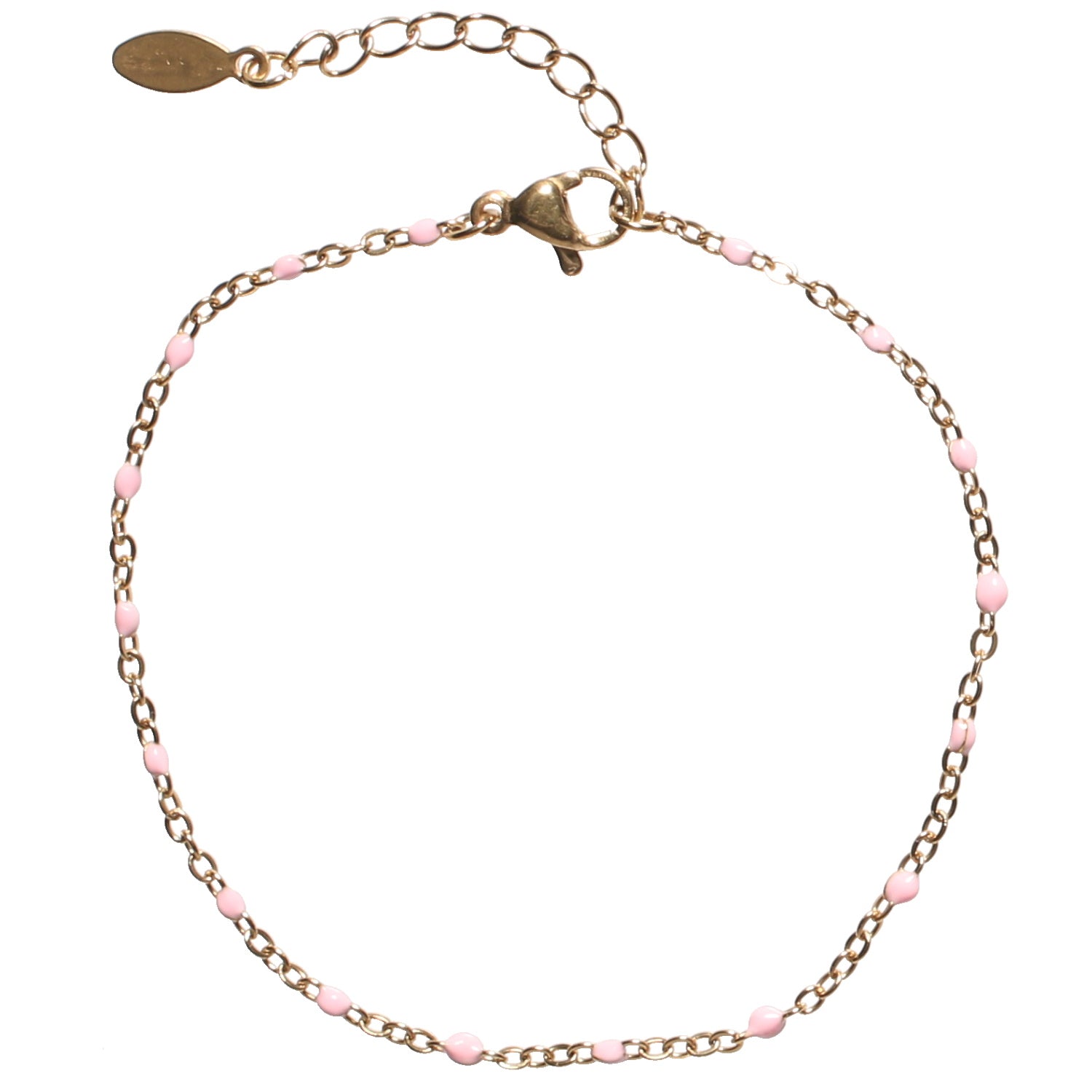 Bracelet perles en émail rose